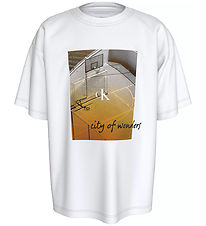 Calvin Klein T-skjorte - City Scene Rlxd - Bright White