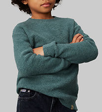 Calvin Klein Blússa - Boucle Crewneck - Prjónað - North Atlantic
