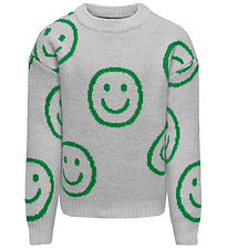 Kids Only Blússa - Prjónað - KogHappie - Leight Grey Melange/Ísl