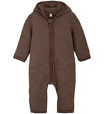 Huttelihut Overall - Ullfleece - Brown Melange m. Öron