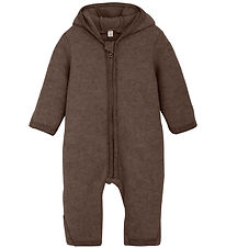 Huttelihut Overall - Ullfleece - Brown Melange m. Öron