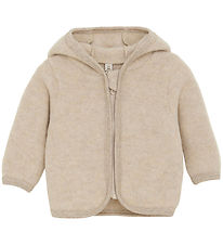 Huttelihut Cardigan - Wool fleece - Camel Melange w. Ears
