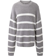 Hound Blouse - Knitted - Stripe Knit - Grey