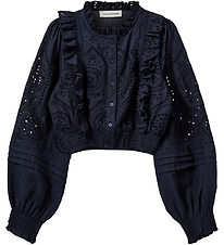 Sofie Schnoor Blouse - Dark Blue w. Pointelle