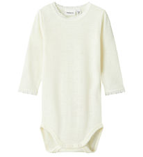 Name It Bodysuit L/æ - Noos - Wool - NbfWang - Snow White w. Poi