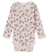 Name It Bodysuit L/æ - Wool - Noos - NmfWang - Lilac Ash w. Poin