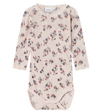 Name It Bodysuit L/æ - Wool - Noos - NbfWang - Lilac Ash w. Poin