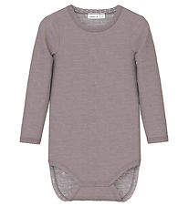 Name It Bodysuit L/æ - Wool - Noos - NmfWang - Purple Dove w. Po