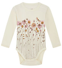 Hust and Claire Bodysuit L/æ - Wool/Bamboo - Baloo - Ecru w. Flo