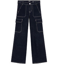 Indverskt Blue Jeans Jeans - Farmur - Wide Fit - Dark Denim