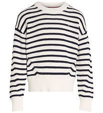 Tommy Hilfiger Blouse - Knitted - Essential Stripe - Ancient Whi