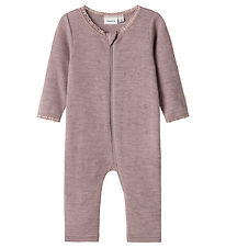 Name It Ullpyjamasdräkt - Noos - NbfWang - Purple Dove m. Hålmön