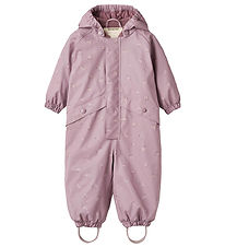 Wheat Rainsuit w. Thermo - PU - Aiko - Soft Lilac Flowers
