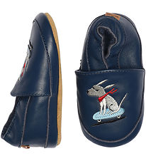 Melton Soft Sole Leather Shoes - Navy Academy w. Skate Dog