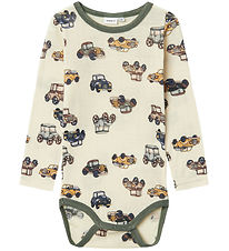 Name It Bodysuit L/æ - Wool - Noos - NmmWang - Snow White w. Car