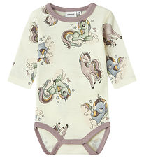 Name It Bodysuit L/æ - Wool - NbfWillitus - Snow White w. Unicor