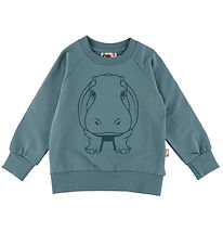 DYR-Cph Sweatshirt - Djurbälg - Blue Grey Outline Hippo