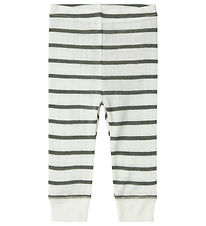 Name It Leggings - Wool - Noos - NbmWang - Snow White/Mulled Bas