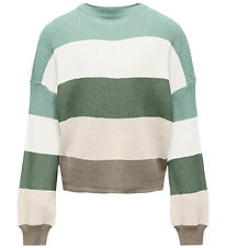 Kids Only Blouse - Knitted - Noos - KogSandy - Silt Green/Cloud