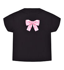 Hound T-shirt - Cropped - Black w. Bow