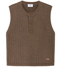 Hust and Claire Waistcoat - Knitted - Wool - Edi - Coffee