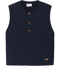 Hust and Claire Waistcoat - Knitted - Wool - Edi - More Navy