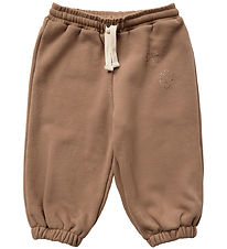 Sofie Schnoor Joggingbuxur - Cashew Brown M. Prentað
