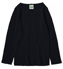 FUB Blouse - Wool - Dark Navy w. Pointelle