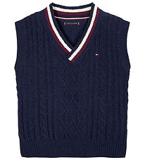 Tommy Hilfiger Weste - Strick - Global Chenille - Desert Sky