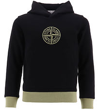 Stone Island Hettupeysa - Svart M. Rykugt Hergrænn