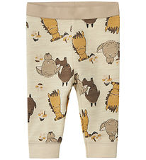Name It Leggings - Wool/Cotton - NbnWup - Peyote Melange/AOP