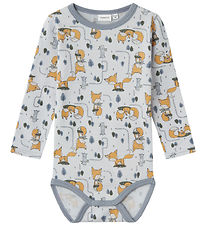 Name It Bodysuit L/æ - Wool - NmmWillit - Gray Dawn/AOP