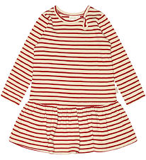 Petit Piao Dress - Rib - Modal - Chili Pepper/Dark Offwhite