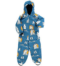 Småfolk Snowsuit - Solid Blue w. Polar bears