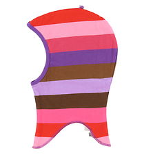 Småfolk Balaklava - Vändbar - Purple Heart m. Ränder Och äpplen