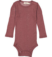 MarMar Bodysuit L/æ - Wool - Benedikte - Berry Blend w. Pointell