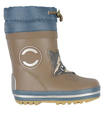 Mikk-Line Gevoerde Rubberlaarzen - Chocolate Chip/Dusty blauw m.