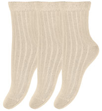 Minipop Socks - Bamboo - 3-Pack - Off White