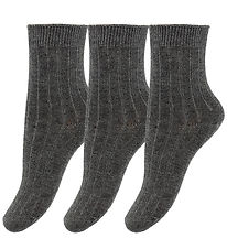 Minipop Socks - Bamboo - 3-Pack - Dark Grey Melange