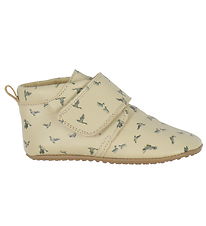 Pom Pom Skinntofflor - Nybörjare Velcro - Duck AOP