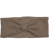 Racing Kids Pannband - Ull/Bomull - Brown Birch Bark m. Rosett