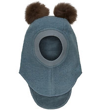 Huttelihut Balaclava - Wool - 2-layer - Stormy Weather w. Pom-Po
