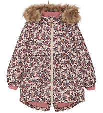 Minymo Winterjacke - Rauchgrau m. Blumen
