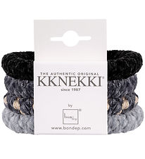 Kknekki Elastic Hair Bands - 4-Pack - Velvet - Gray/Black