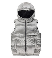 Levis Padded Gilet w. Fleece - Reversible - Silver/Black