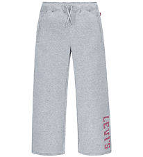 Levis Sweatpants - Wide Leg - Grey Melange w. Red