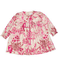 Christina Rohde Dress - Beige w. Pink Print