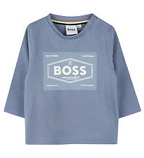BOSS Blouse - Light blue w. White