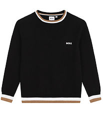 BOSS Blouse - Knitted - Black w. Brown/White