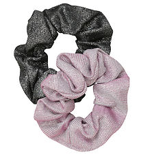 Creamie Elastic Hair Bands - Scrunchies - 2-Pack - Black/Purple